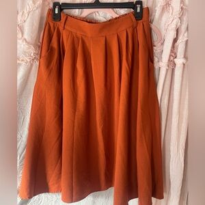 Modcloth Rust Orange Midi Skirt